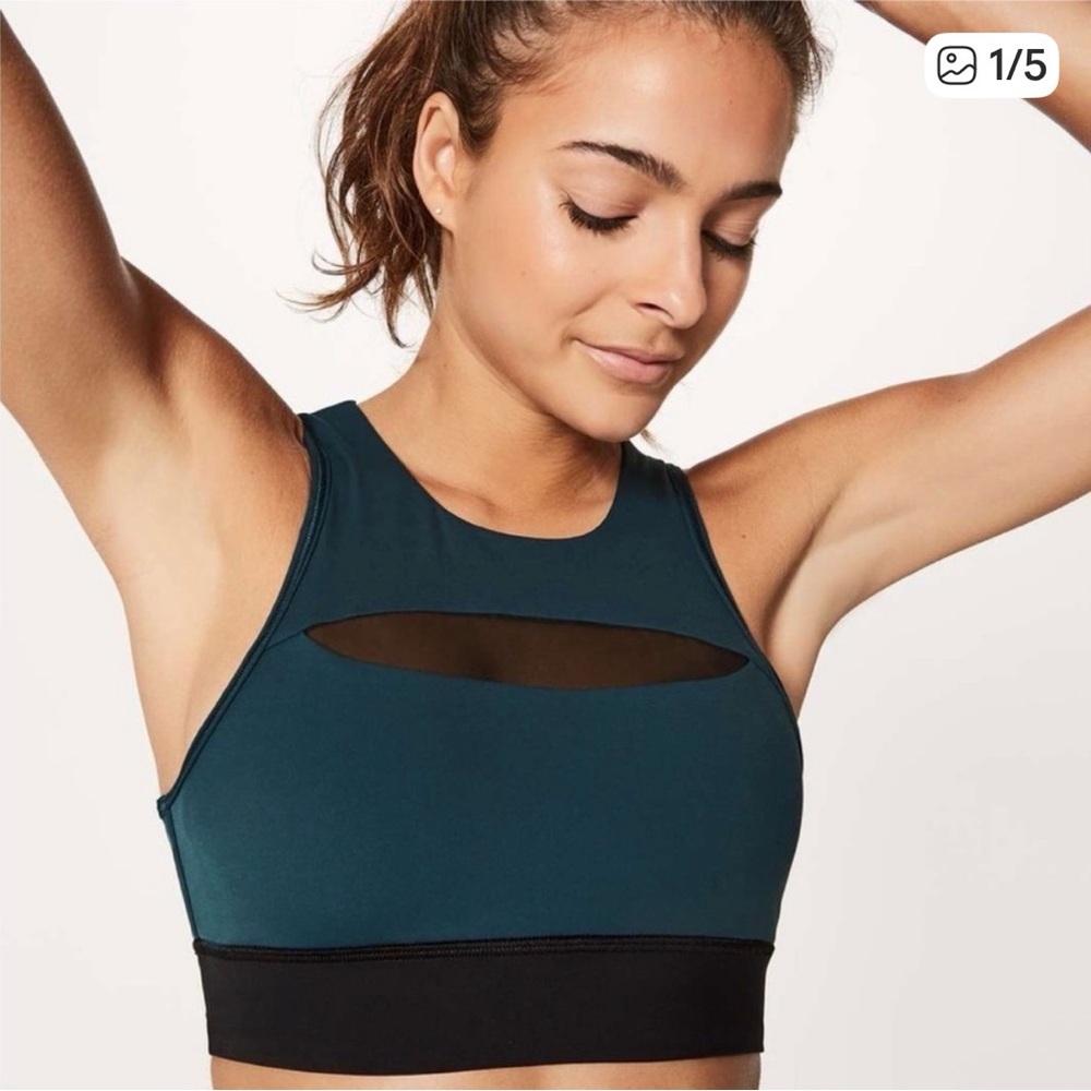 Lululemon Run the Day Bra Teal Sports Bra Size 8